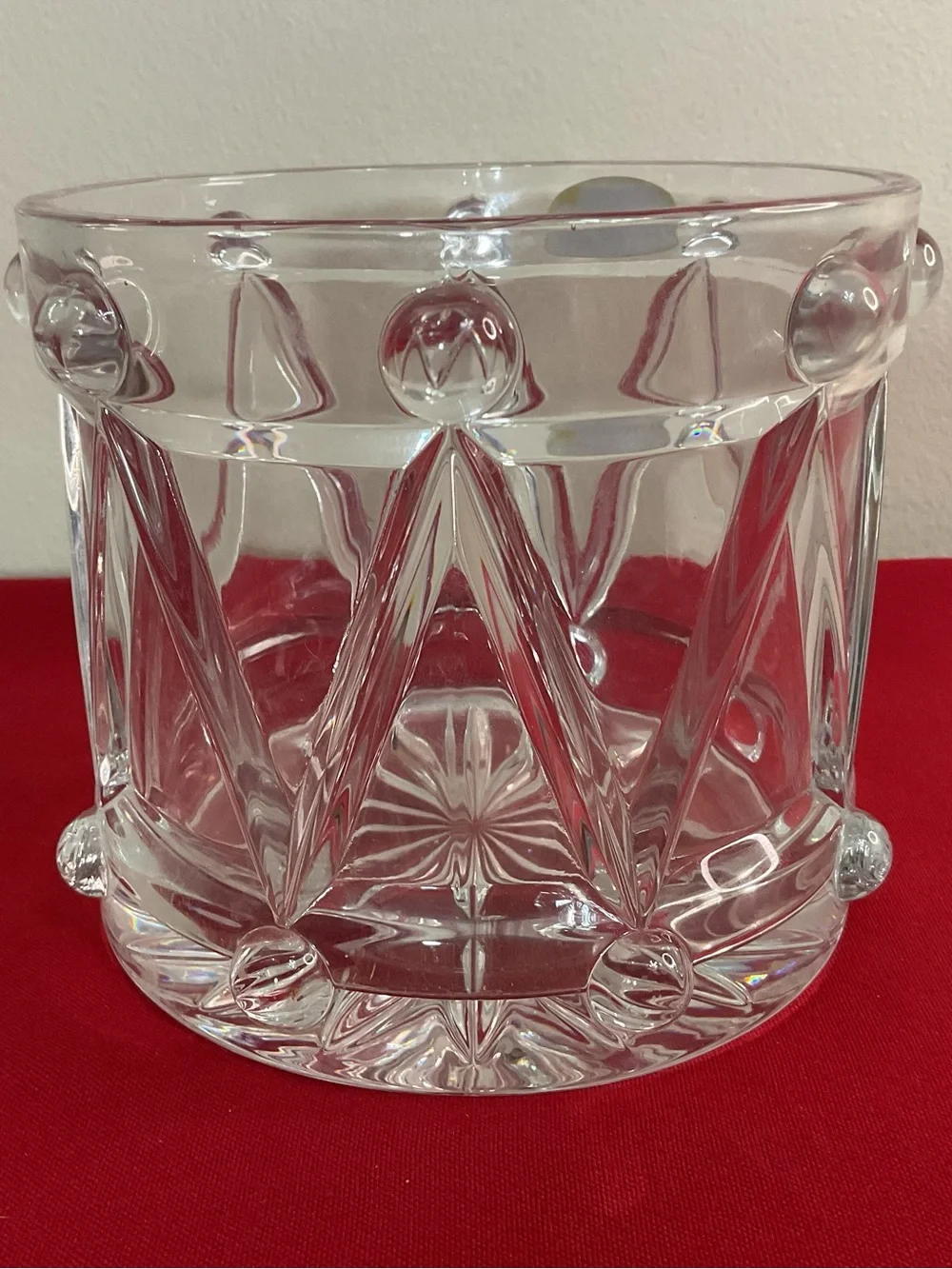 Teleflora 24% Lead Crystal Bohemian Crystal Drum Vase Czech Republic 4.75”